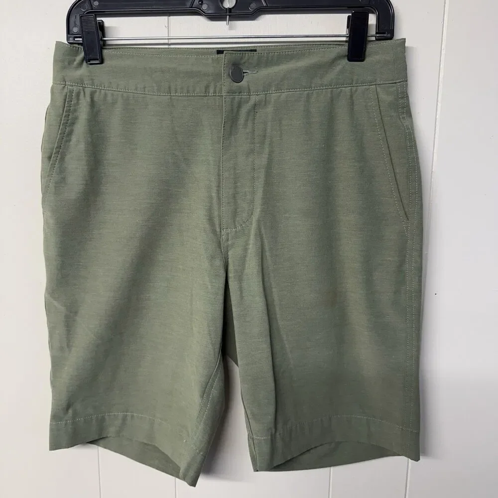 Faherty All Day Shorts Performance Drawstring Chino Olive Green Men Size 29 EUC